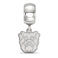 Sterling Silver Rhodium-plated LogoArt Butler University Bulldog Extra Small Dangle Bead Charm view 3