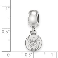 Sterling Silver Rhodium-plated LogoArt Butler University Bulldog Extra Small Dangle Bead Charm view 2