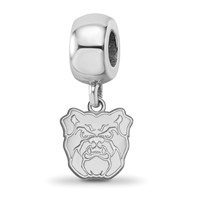 Sterling Silver Rhodium-plated LogoArt Butler University Bulldog Extra Small Dangle Bead Charm view 1