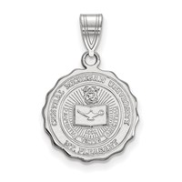 Sterling Silver Rhodium-plated LogoArt Central Michigan University Medium Crest Pendant view 1