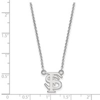 Sterling Silver Rhodium-plated LogoArt Florida State University F-s Small Pendant Necklace, 18" view 2