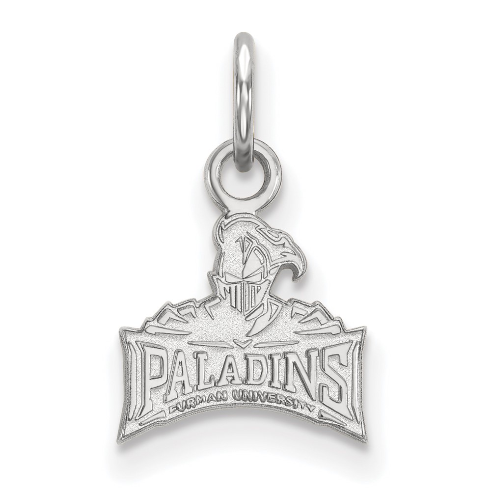 Sterling Silver Rhodium-plated LogoArt Furman University Paladins Extra Small Pendant
