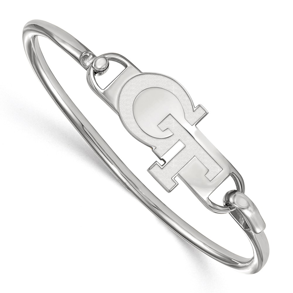 Sterling Silver Rh-plated LogoArt Georgia Institute of Technology Bangle
