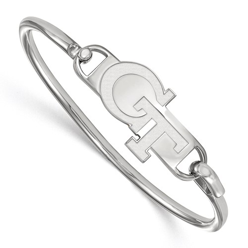Sterling Silver Rh-plated LogoArt Georgia Institute of Technology Bangle