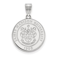 Sterling Silver Rhodium-plated LogoArt James Madison University Large Crest Pendant view 1