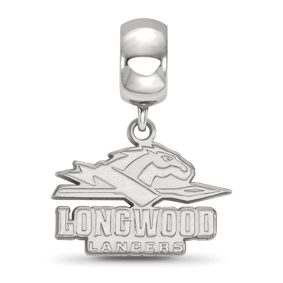 Sterling Silver Rhodium-plated LogoArt Longwood University Lancers Small Dangle Bead Charm