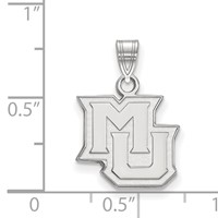 Sterling Silver Rhodium-plated LogoArt Marquette University M-u Small Pendant view 2
