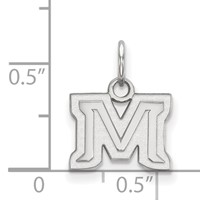 Sterling Silver Rhodium-plated LogoArt Montana State University Letter M Extra Small Pendant view 2