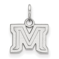 Sterling Silver Rhodium-plated LogoArt Montana State University Letter M Extra Small Pendant view 1