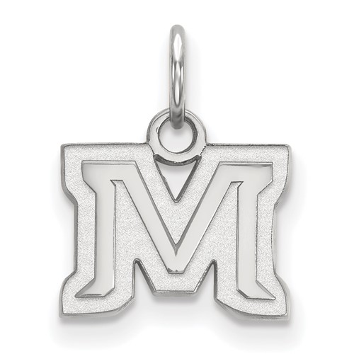 Sterling Silver Rhodium-plated LogoArt Montana State University Letter M Extra Small Pendant