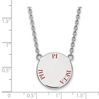 Sterling Silver Rhodium-plated LogoArt Pi Beta Phi Sorority Text Large Color Enamel Pendant Necklace, 18" view 2