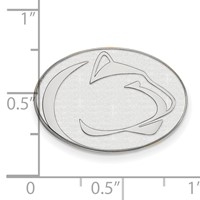 Sterling Silver Rhodium-plated LogoArt Penn State University Lion Lapel Pin view 3