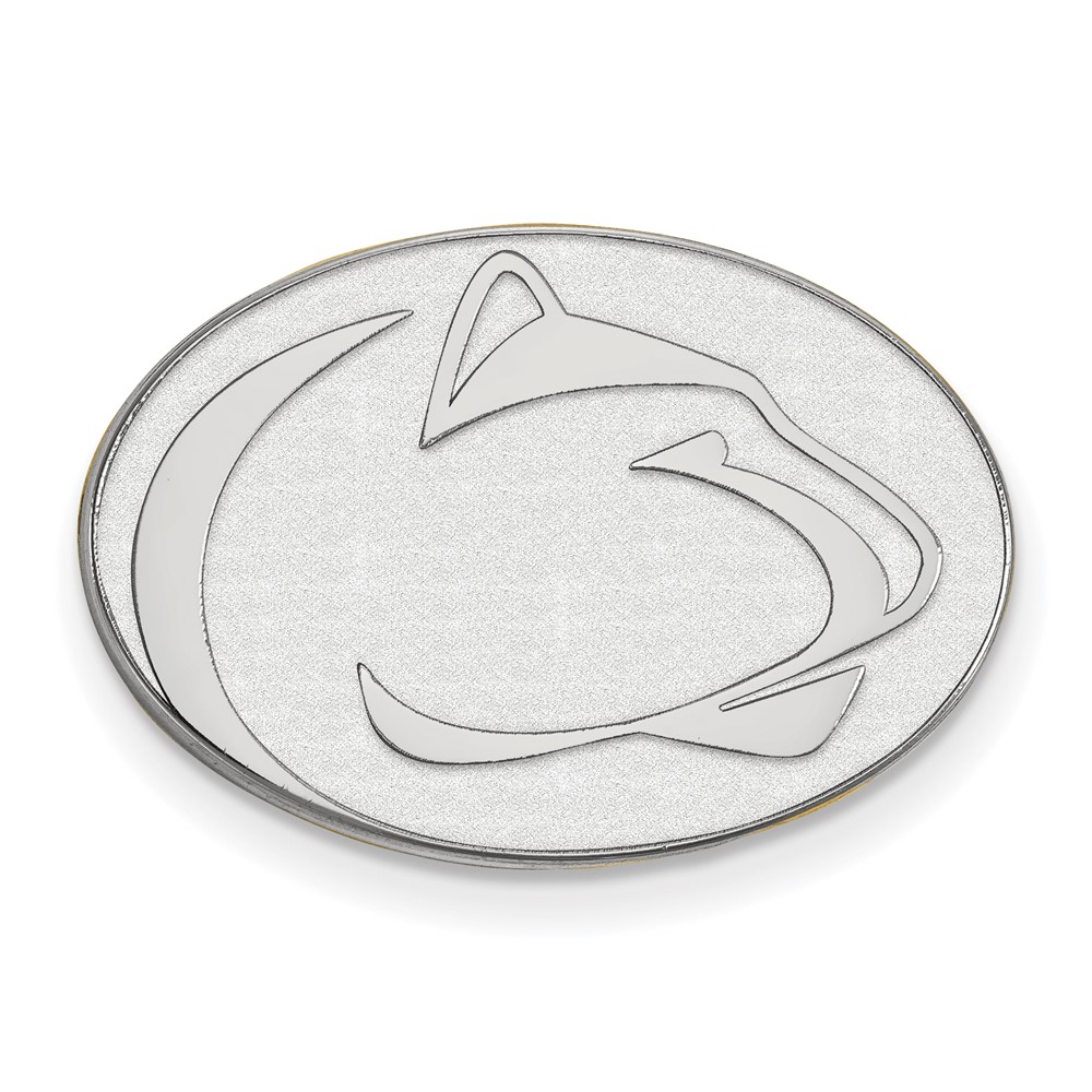 Sterling Silver Rhodium-plated LogoArt Penn State University Lion Lapel Pin