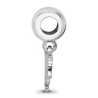 Sterling Silver Rhodium-plated LogoArt Southern Methodist University Mustang Small Dangle Bead Charm view 2
