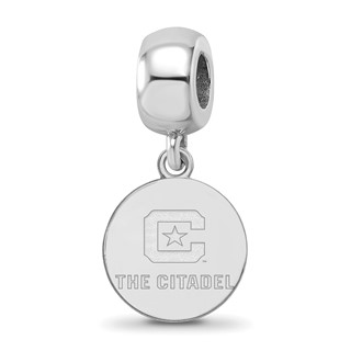 Sterling Silver Rh-plated LogoArt The Citadel Small Dangle Bead
