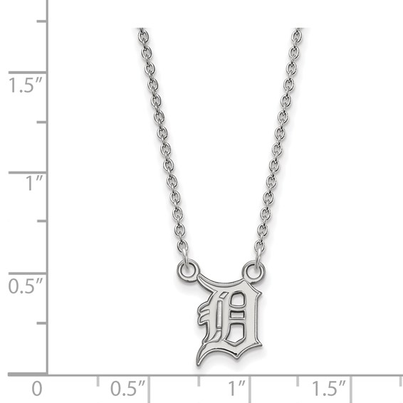 10k White Gold Major League Baseball LogoArt Detroit Tigers D Small Pendant Necklace