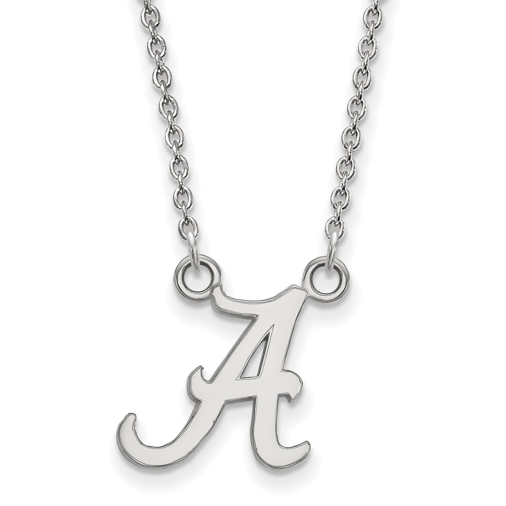 LogoArt University of Alabama Letter A Small Pendant 18in Necklace Sterling/Gold