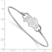 Sterling Silver Rhodium-plated LogoArt University of Colorado Buffalo Small Center Wire Bangle, 7" view 2