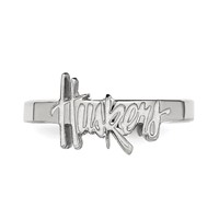 Sterling Silver Rhodium-plated LogoArt University of Nebraska Huskers Toe Ring view 4