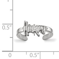 Sterling Silver Rhodium-plated LogoArt University of Nebraska Huskers Toe Ring view 5