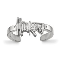Sterling Silver Rhodium-plated LogoArt University of Nebraska Huskers Toe Ring view 1