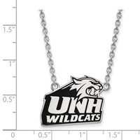Sterling Silver Rhodium-plated LogoArt University of New Hampshire Large Enameled Pendant Necklace, 18" view 2