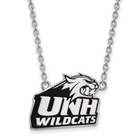 Sterling Silver Rhodium-plated LogoArt University of New Hampshire Large Enameled Pendant Necklace, 18" view 1