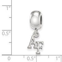 Sterling Silver Rhodium-plated LogoArt United States Air Force Academy A-f Extra Small Dangle Bead view 4