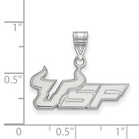 Sterling Silver Rhodium-plated LogoArt University of South Florida U-s-f Medium Pendant view 2