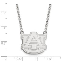 Sterling Silver Rhodium-plated LogoArt Auburn University Large Pendant Necklace, 18" view 2