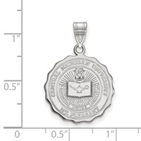 Sterling Silver Rhodium-plated LogoArt Central Michigan University Large Crest Pendant view 2