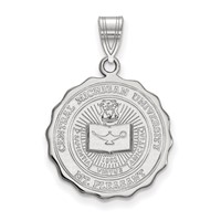 Sterling Silver Rhodium-plated LogoArt Central Michigan University Large Crest Pendant view 1