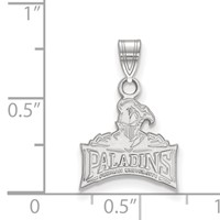 Sterling Silver Rhodium-plated LogoArt Furman University Paladins Small Pendant view 2