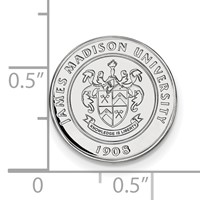 Sterling Silver Rhodium-plated LogoArt James Madison University Crest Lapel Pin view 3