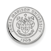 Sterling Silver Rhodium-plated LogoArt James Madison University Crest Lapel Pin view 1