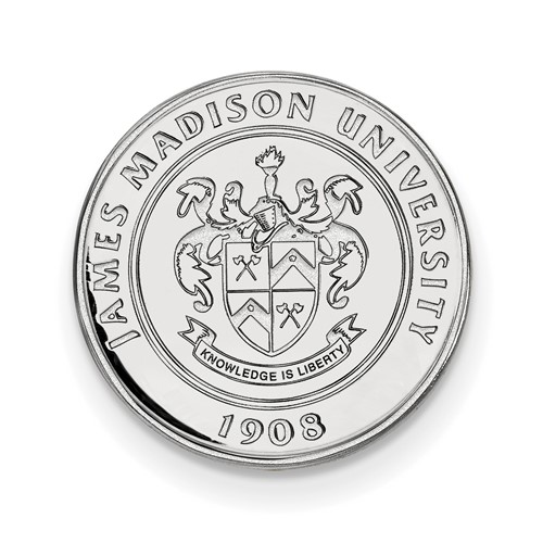 Sterling Silver Rhodium-plated LogoArt James Madison University Crest Lapel Pin
