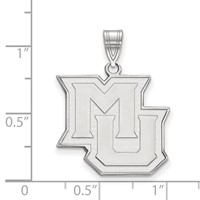 Sterling Silver Rhodium-plated LogoArt Marquette University M-u Large Pendant view 2