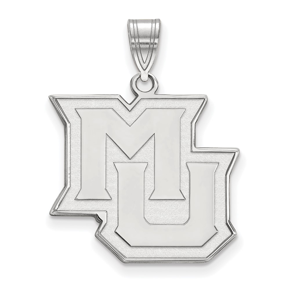 Sterling Silver Rhodium-plated LogoArt Marquette University M-u Large Pendant