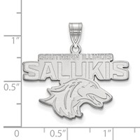 Sterling Silver Rhodium-plated LogoArt Southern Illinois University Salukis Large Pendant view 2