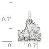 Sterling Silver Rhodium-plated LogoArt Texas Christian University Horned Frog Extra Small Pendant view 2