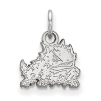 Sterling Silver Rhodium-plated LogoArt Texas Christian University Horned Frog Extra Small Pendant view 1