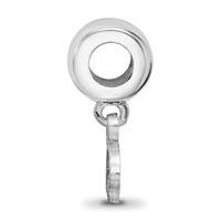 Sterling Silver Rhodium-plated LogoArt Texas State University Bobcat Extra Small Dangle Bead Charm view 2