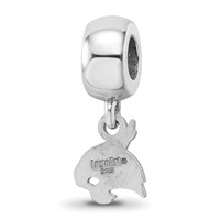 Sterling Silver Rhodium-plated LogoArt Texas State University Bobcat Extra Small Dangle Bead Charm view 5