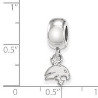 Sterling Silver Rhodium-plated LogoArt Texas State University Bobcat Extra Small Dangle Bead Charm view 4