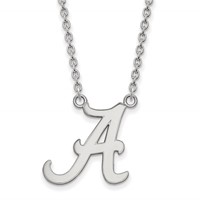 Sterling Silver Rhodium-plated LogoArt University of Alabama Letter a Large Pendant Necklace, 18" view 1