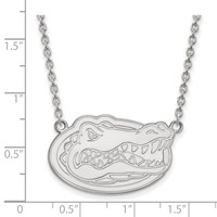 Sterling Silver Rhodium-plated LogoArt University of Florida Gator Large Pendant Necklace, 18" view 2