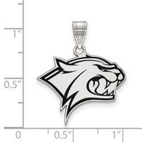 Sterling Silver Rhodium-plated LogoArt University of New Hampshire Wildcat Large Enameled Pendant view 2