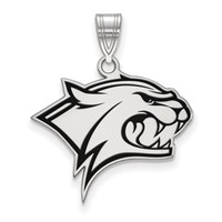 Sterling Silver Rhodium-plated LogoArt University of New Hampshire Wildcat Large Enameled Pendant view 1