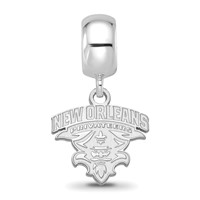 Sterling Silver Rhodium-plated LogoArt University of New Orleans U-n-o Small Dangle Bead Charm view 2