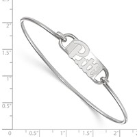 Sterling Silver Rhodium-plated LogoArt University of Pittsburgh Small Center Wire Bangle, 7" view 2